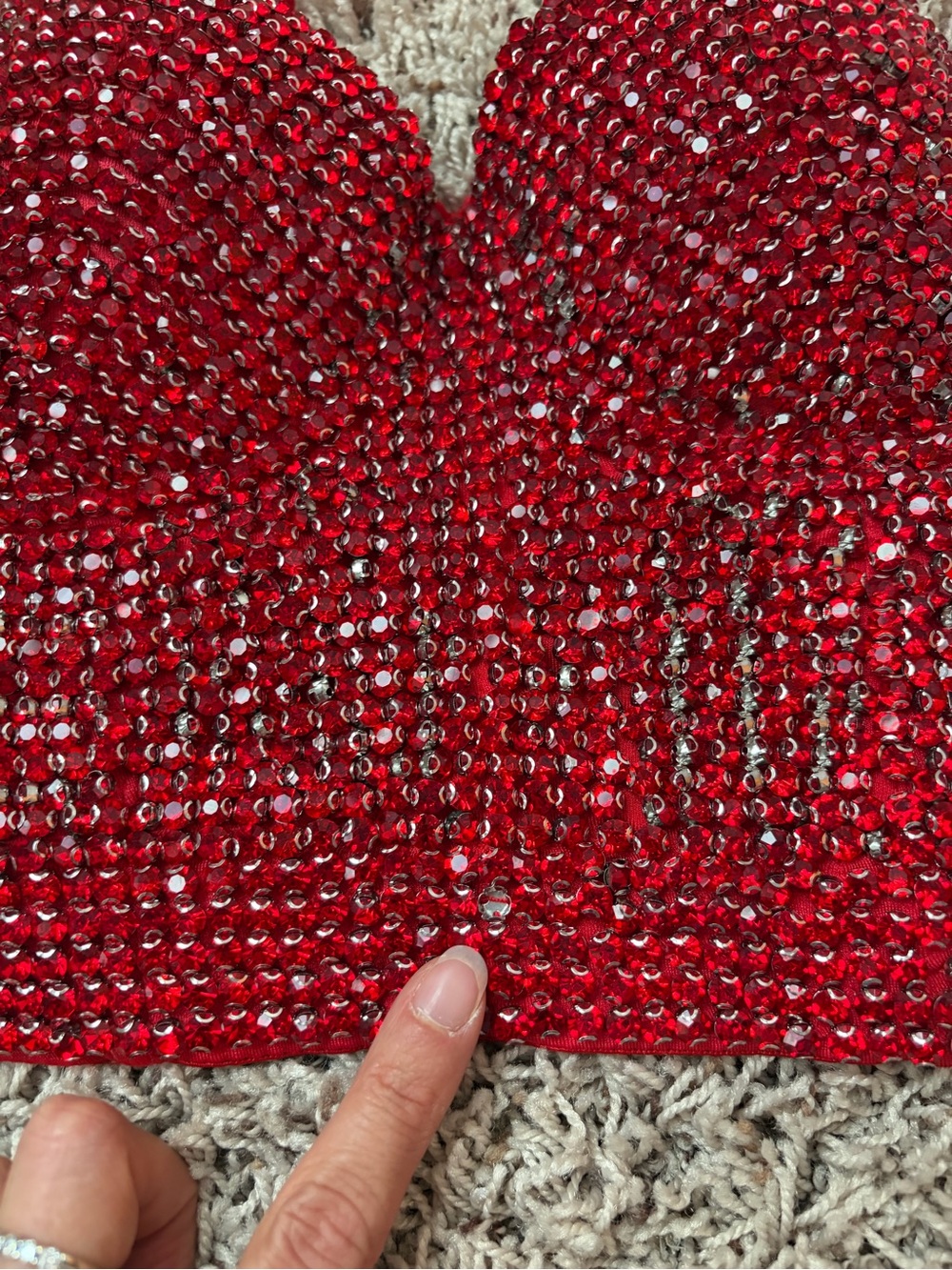 Windsor Beaded Red Sequin Bustier Top NWT XS - Picture 6 of 7